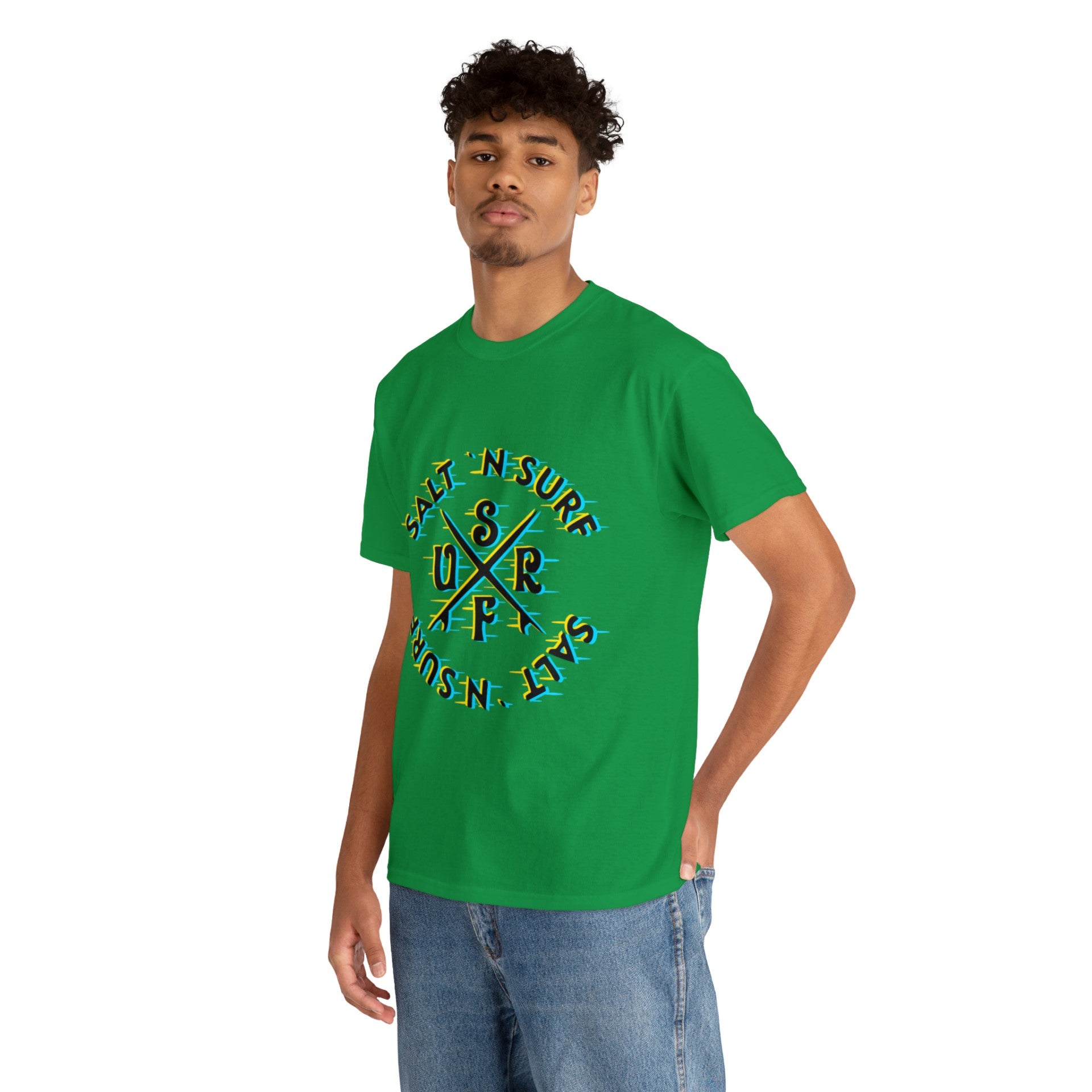 SaltnSurf GLITCH Tee Irish Green