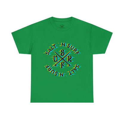 SaltnSurf GLITCH Tee Irish Green Front