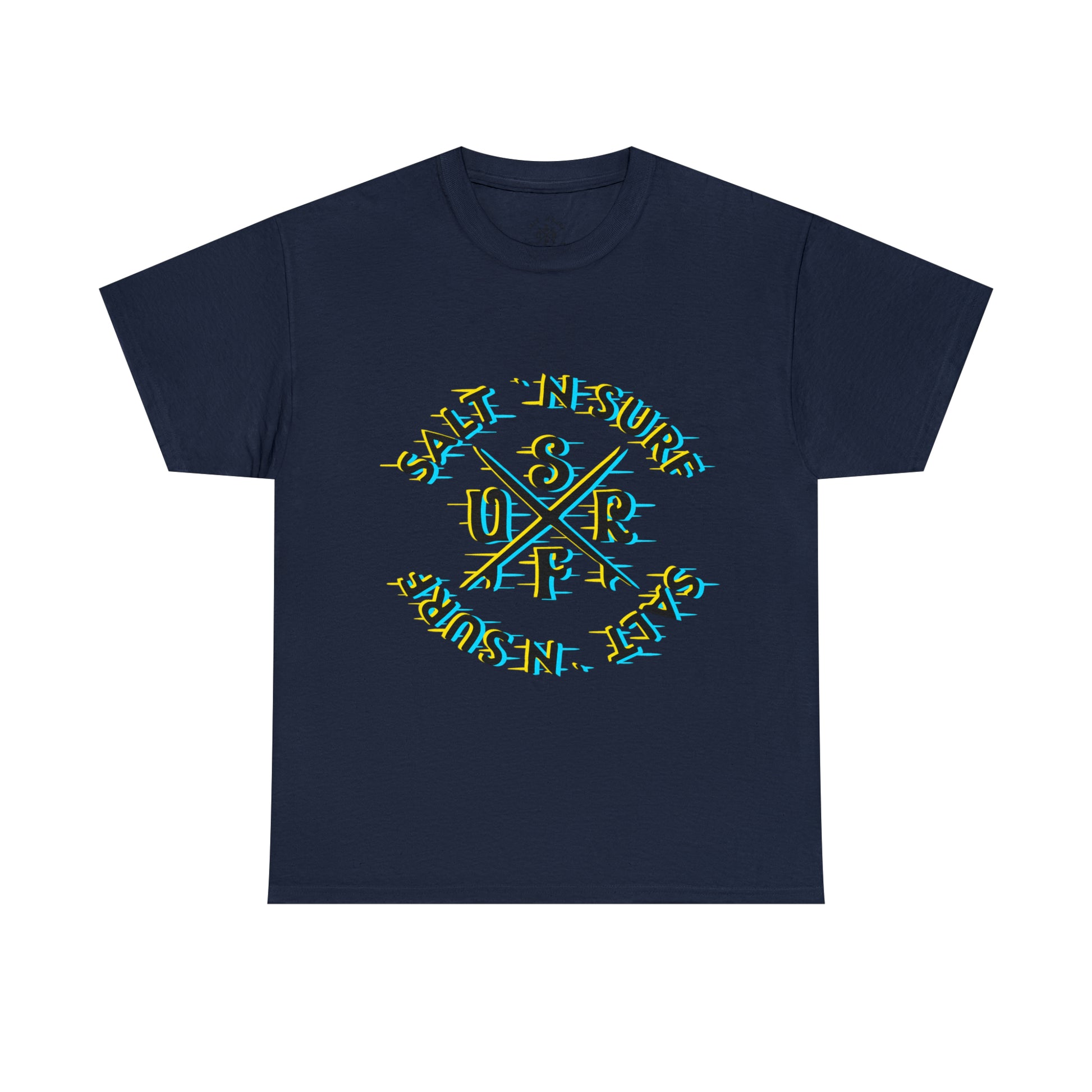 SaltnSurf GLITCH Tee Navy Front